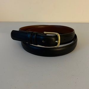Coach Black Leather Belt with Solid Brass Buckle